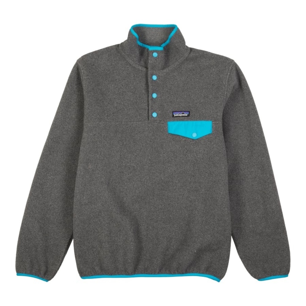 Patagonia Gray Fleece Pullover with Teal Trim